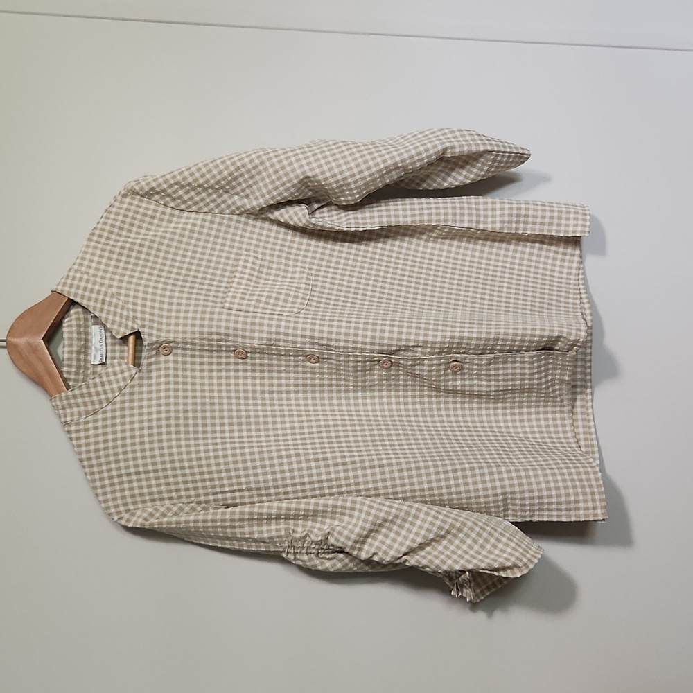 Drapers & Damons size Medium  Plaid Button Front vintage blouse